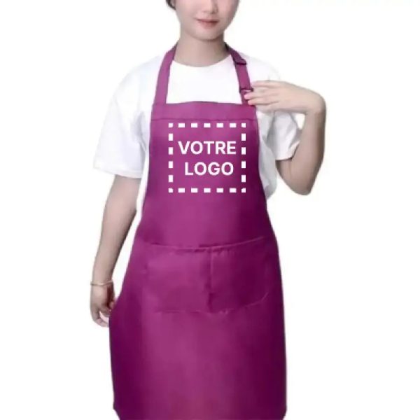 Fartuch Kosmetyczny Personalizowany Bakłażanowy - Bakłażanowy / Logo nadrukowane - Fartuch Kosmetyczny