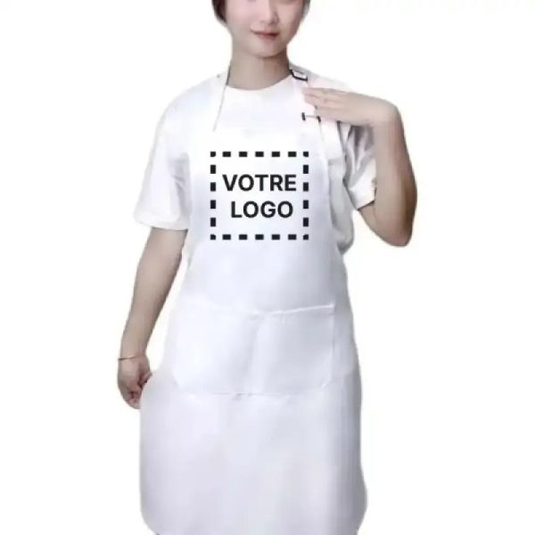 Fartuch Kosmetyczny Personalizowany Biały - Biały / Logo nadrukowane - Fartuch Kosmetyczny