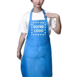 Fartuch Kosmetyczny Personalizowany Błękitny - Błękitny / Logo nadrukowane - Fartuch Kosmetyczny