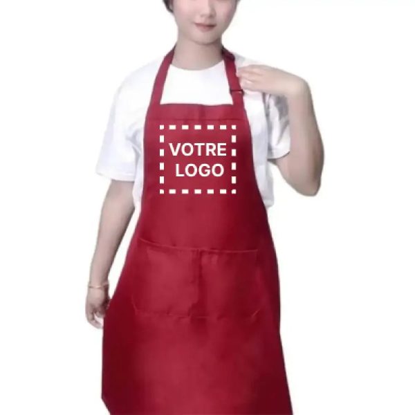Fartuch Kosmetyczny Personalizowany Burgundowy - Bourgogne / Logo nadrukowane - Fartuch Kosmetyczny