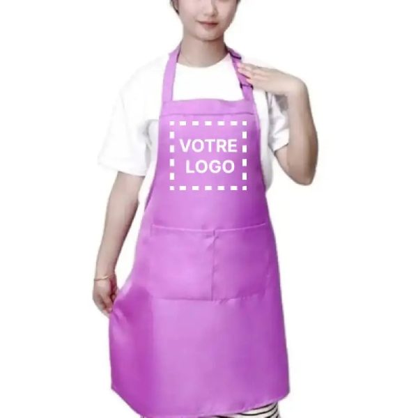 Fartuch Kosmetyczny Personalizowany Fioletowy - Fioletowy / Logo nadrukowane - Fartuch Kosmetyczny