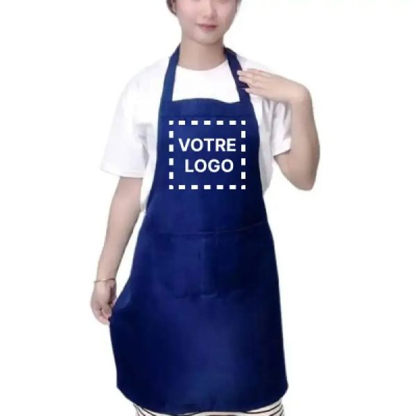 Fartuch Kosmetyczny Personalizowany Granatowy - Granatowy / Logo nadrukowane - Fartuch Kosmetyczny