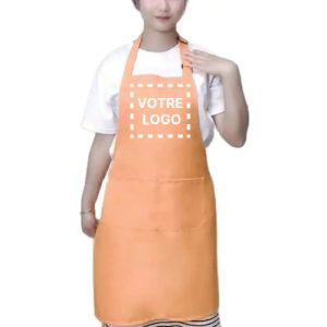 Fartuch Kosmetyczny Personalizowany Pomarańczowy - Orange / Logo nadrukowane - Fartuch Kosmetyczny