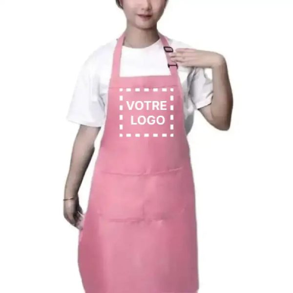 Fartuch Kosmetyczny Personalizowany Różowy - Różowy / Logo nadrukowane - Fartuch Kosmetyczny