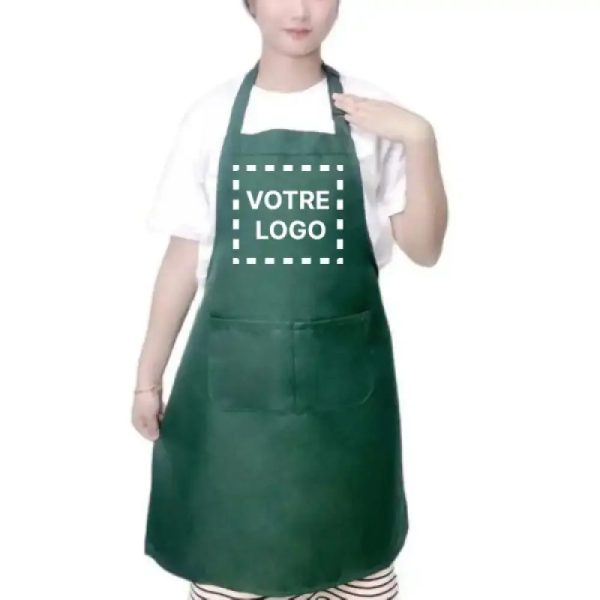 Fartuch Kosmetyczny Personalizowany Zielony - Ciemnozielony / Logo nadrukowane - Fartuch Kosmetyczny