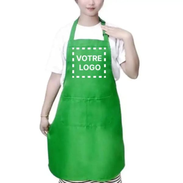 Fartuch Kosmetyczny Personalizowany Zielony - Zielony / Logo nadrukowane - Fartuch Kosmetyczny