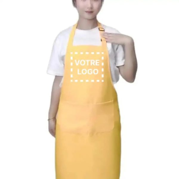 Fartuch Kosmetyczny Personalizowany Żółty - Żółty / Logo nadrukowane - Fartuch Kosmetyczny