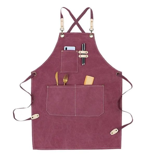 Fartuch kuchenny damski nowoczesny - Mauve - Fartuch Kuchenny Damski