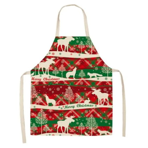 Fartuch Kuchenny Świąteczny Naturalny - 47x38cm - Fartuch Świąteczny